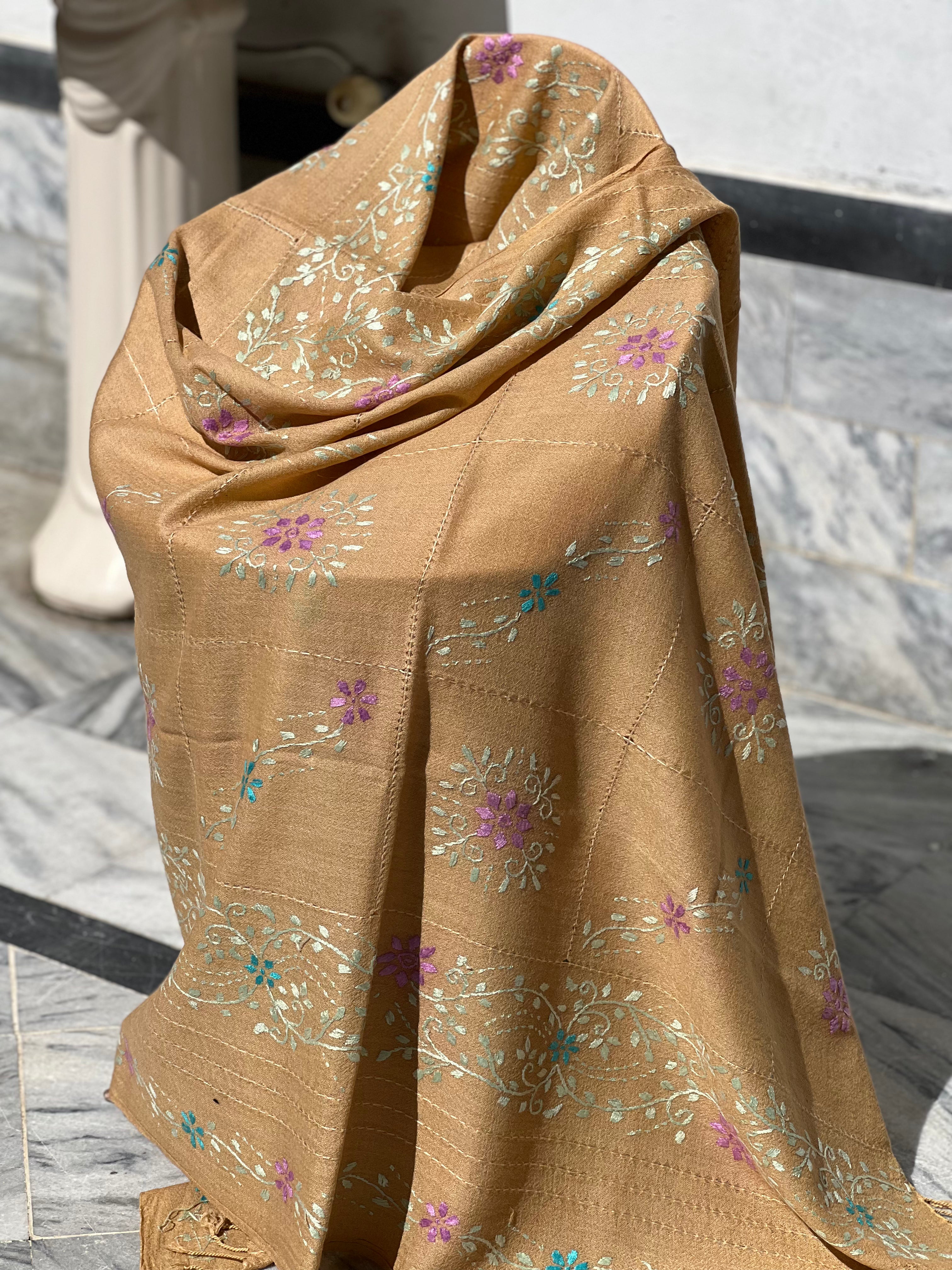 Brown x Tarkashi Shawl